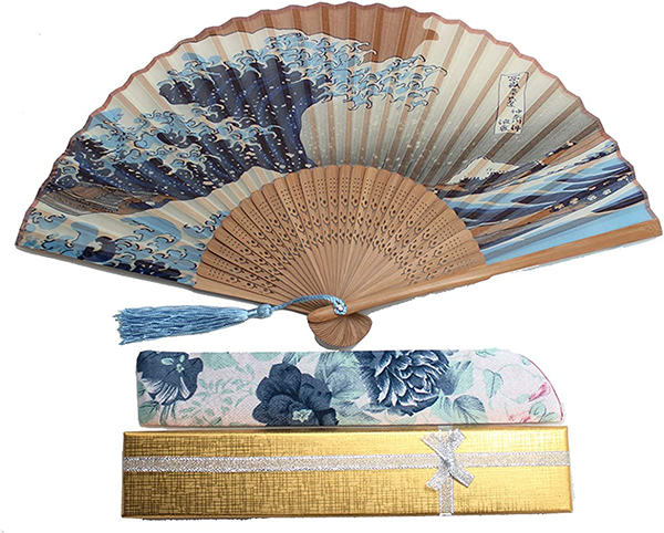 Fan & Fan Bag: Waves Pattern Alt Japansk