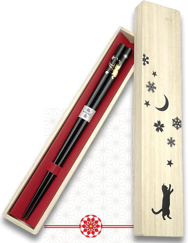 Moon Neko Black Chopsticks Alt Japansk