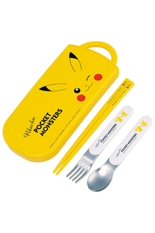 Pikachu Antibacterial Chopstick Trio Set: Pokemon