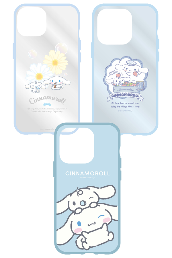 Gjennomsiktig Cinnamoroll-deksel for iPhone med Apple-design.