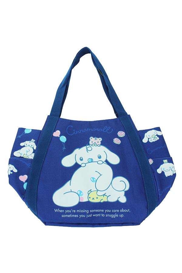 Stor Cinnamoroll tote bag i bomull fra Sanrio x Manufatto-samarbeidet.