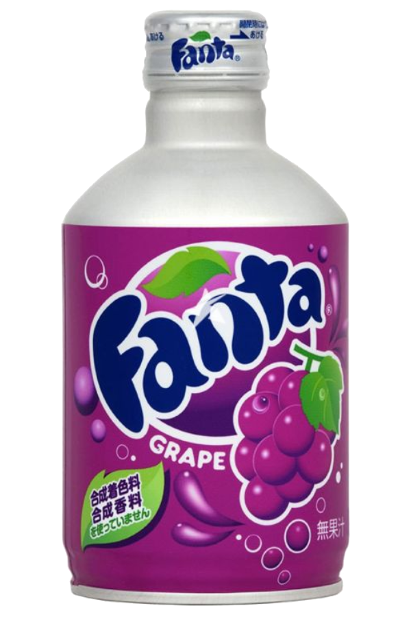 En 300ml boks med japansk Fanta Drue