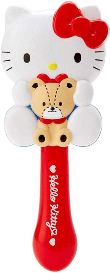 Rød "Sanrio Original" hårbørste med Hello Kitty-design.