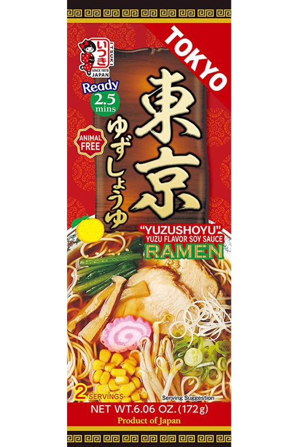 Pakke med Itsuki Tokyo Yuzu Shoyu Ramen, en japansk nudelsuppe, 172g.