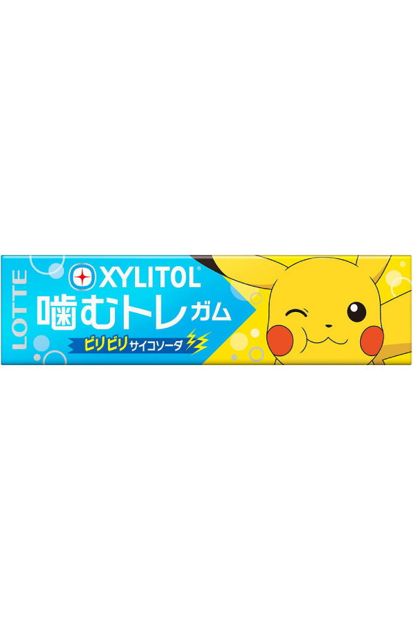 En pakke med Lotte Xylitol Biribiri Psycho Soda tyggegummi (9 stk).