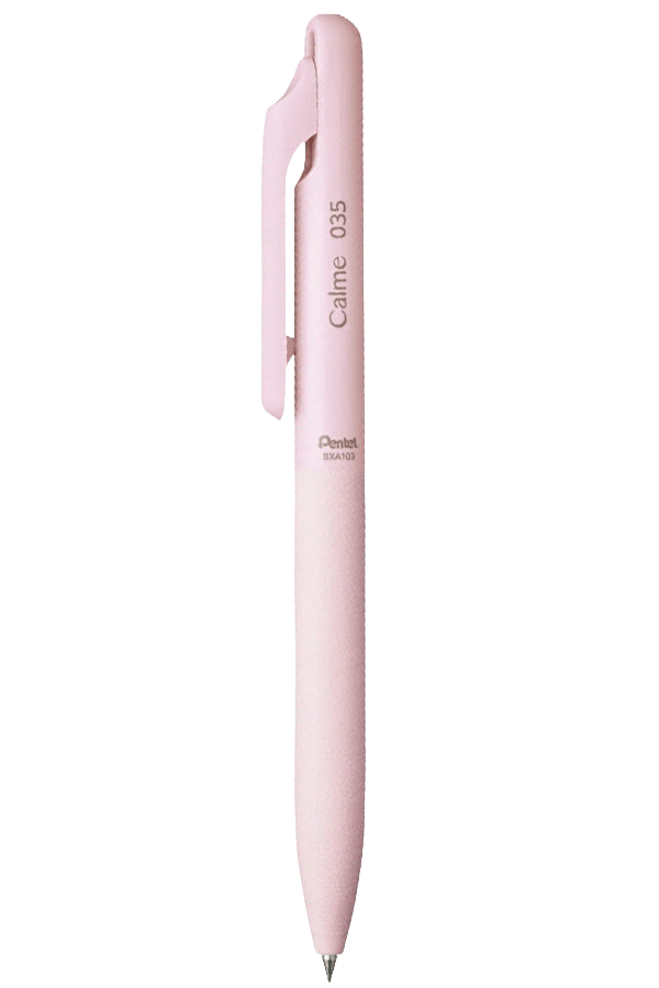 Pentel Calme gelpenn 0.35mm i fargen Rosa, med ekstra fin tupp.