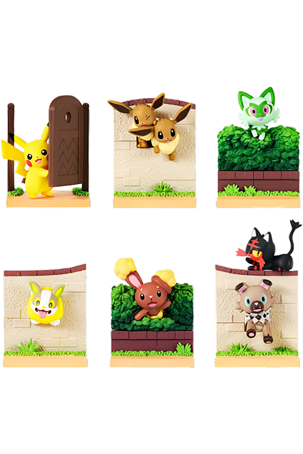 Promoteringsbilde for Re-Ments "Pokémon Pyokotto Welcome Home!" blind box-serie.