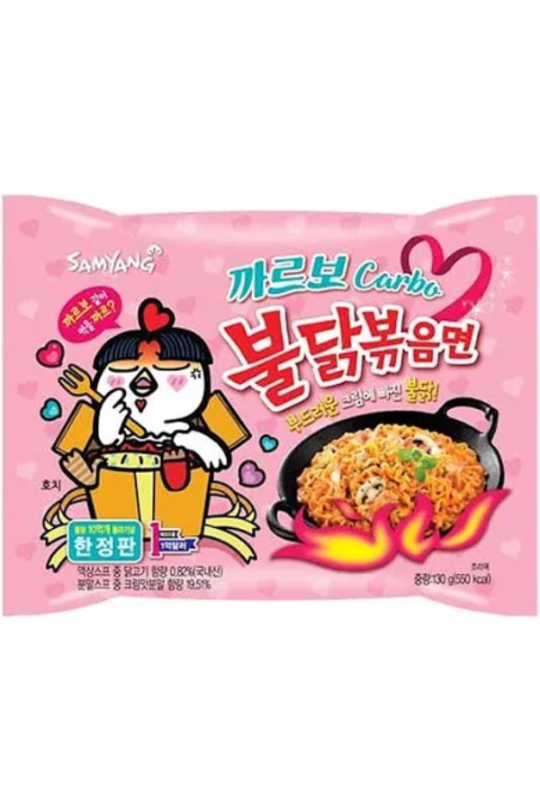 Pakke med Samyang Buldak Carbonara Hot Chicken Ramen, 130g