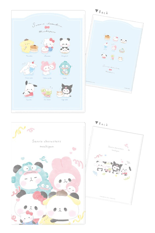 Sanrio plastmappe med det søte Mochipan-temaet på forsiden.