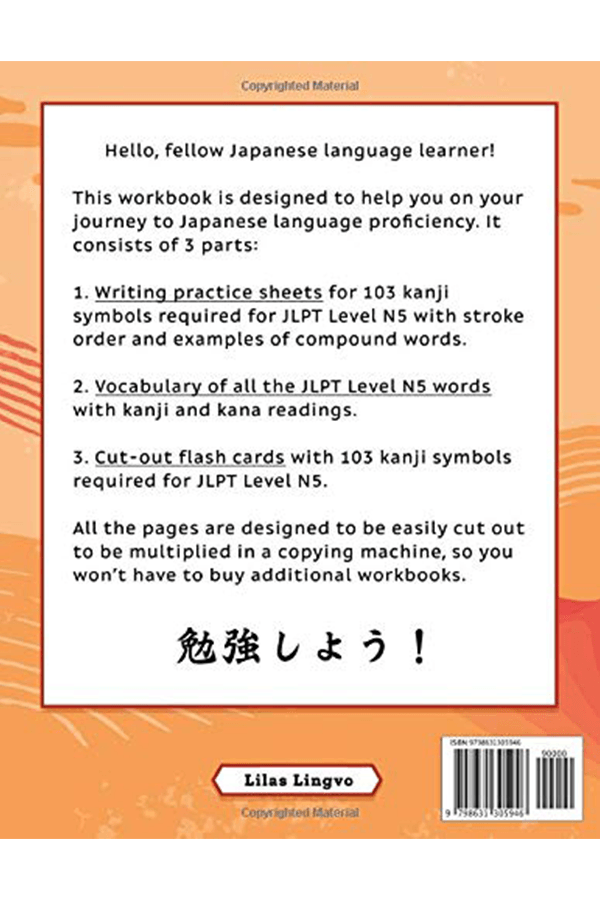 3-in-1 Workbook: Kanji JLPT N5 Alt Japansk