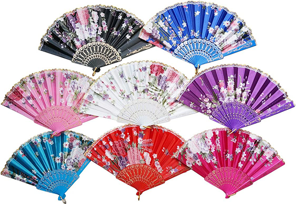 8 Set-Piece Floral Fan Flower Japanese Design Alt Japansk