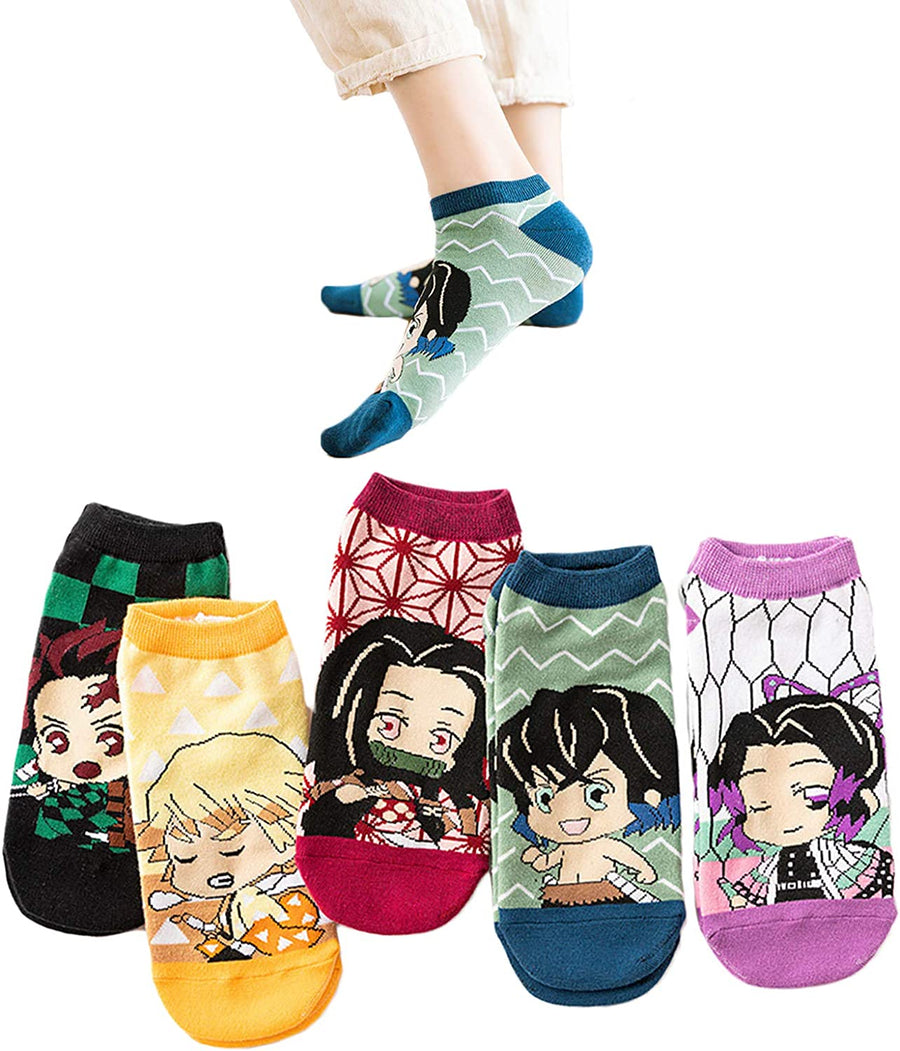 Adult Socks 5-Pack: Demon Slayer Alt Japansk