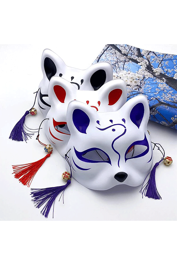 Fox Mask Set of 3 Japanese Style Alt Japansk