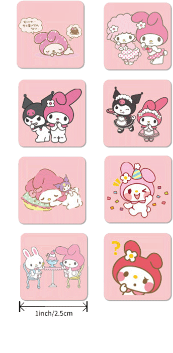 Sanrio Stickers 2,5cm Alt Japansk