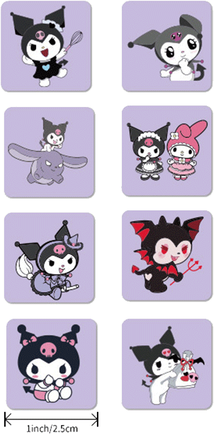 Sanrio Stickers 2,5cm Alt Japansk