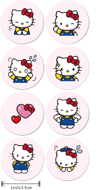 Sanrio Stickers 2,5cm Alt Japansk