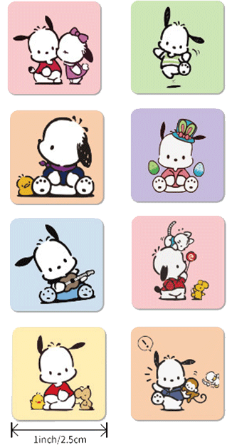 Sanrio Stickers 2,5cm Alt Japansk