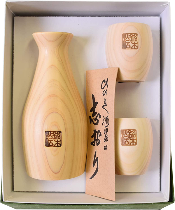 Tokuri Wooden Hinoki Round Cup Set of 3 Alt Japansk