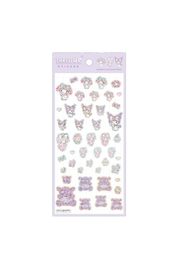 Three UP Glitter Stickers: Sanrio