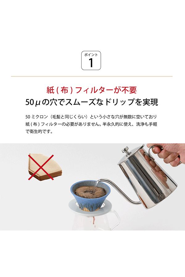 繰り返し使える富士山セラミックコーヒーフィルター