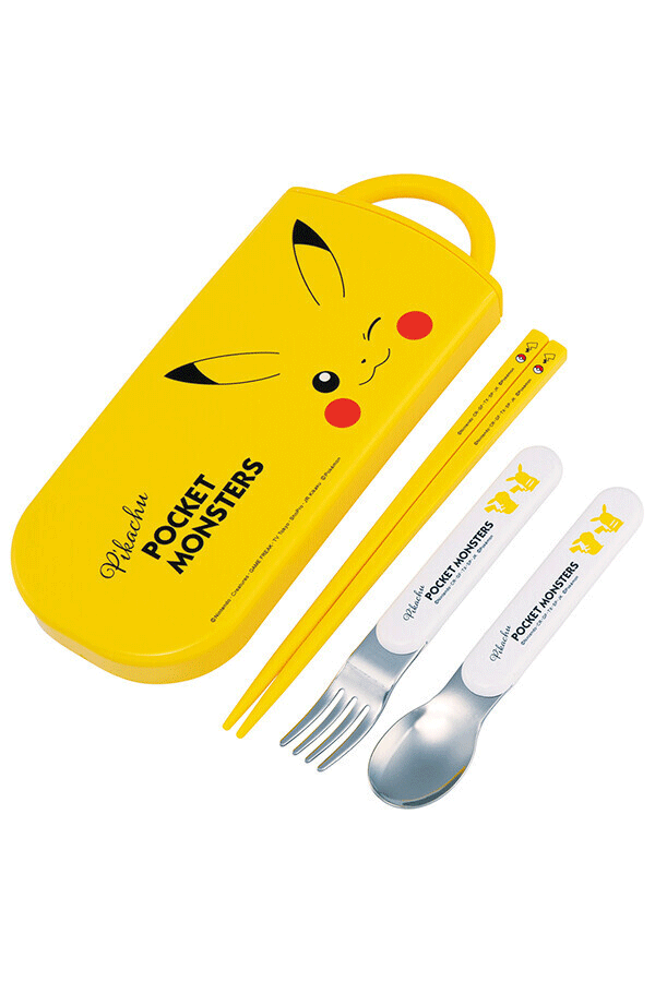 Pikachu Antibacterial Chopstick Trio Sett: Pokémon