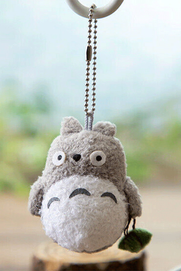 Fluffy Grey Totoro Keychain: My Neighbor Totoro