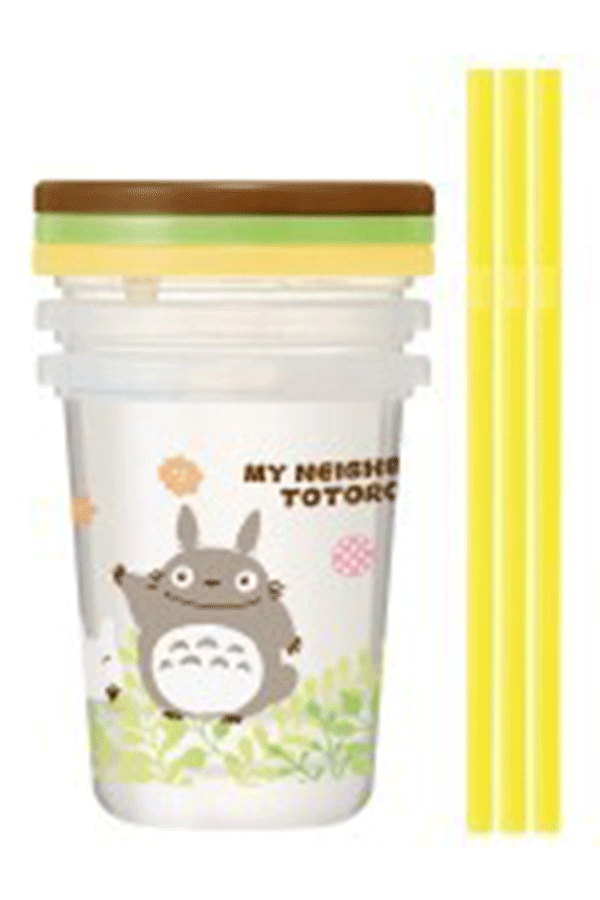 3-Tumblers With Straws Totoro: My Neighbor Totoro