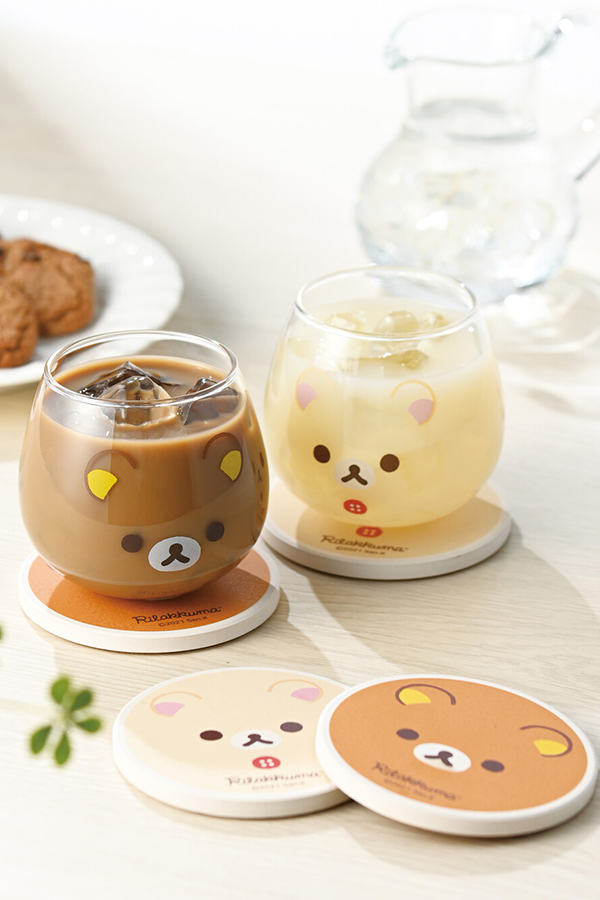 Glass & Coaster: Korilakkuma & Rilakkuma