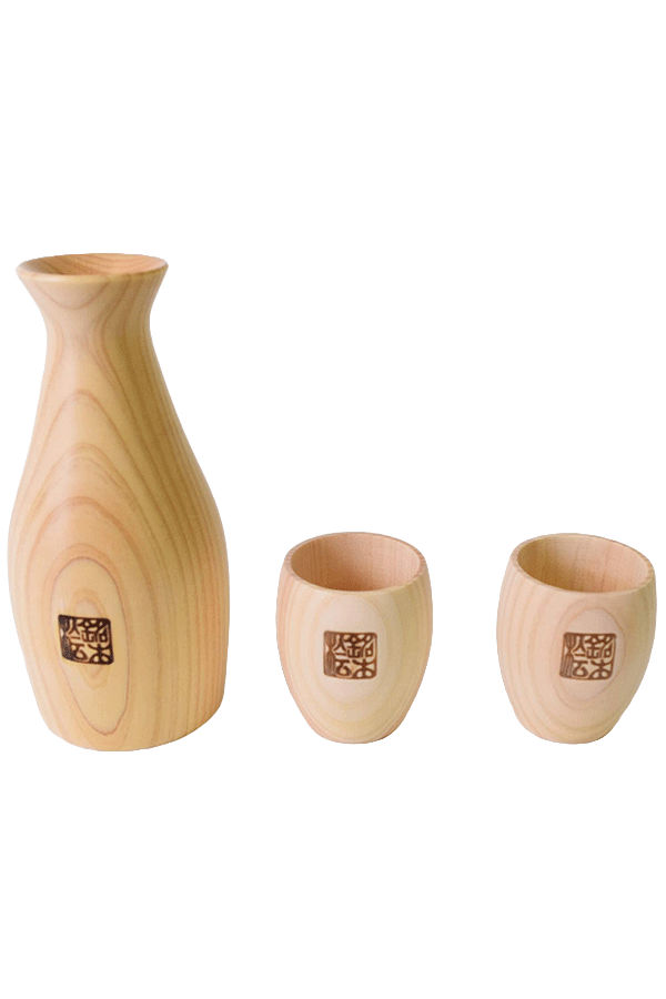 Tokuri Wooden Hinoki Round Cup Set of 3