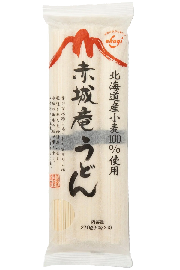 Pakke med Akagi Joshu Udon (270g), tørkede japanske hvetenudler.