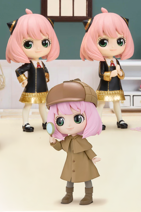 Qposket-figur av Anya Forger fra Spy x Family, produsert av Banpresto.