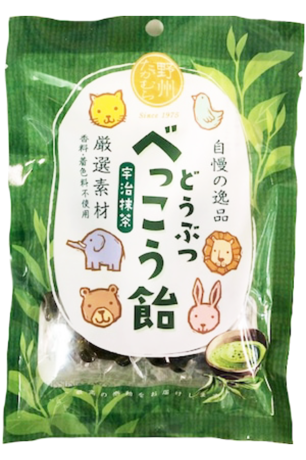 Pose med Animal-Shaped Bekko Candy med Uji Matcha-smak