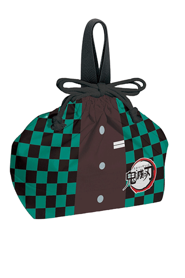 Demon Slayer lunsjpose som holder en bento matboks.