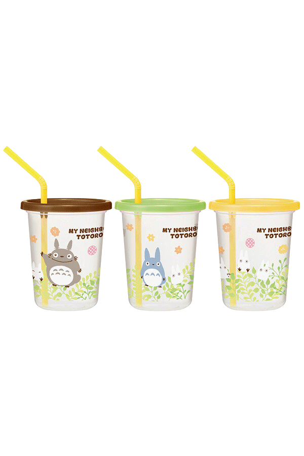 3-Tumblers With Straws Totoro: My Neighbor Totoro