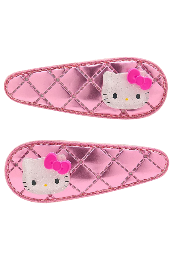 Et sett med to rosa Hello Kitty hårklyper fra Sanrio Original.