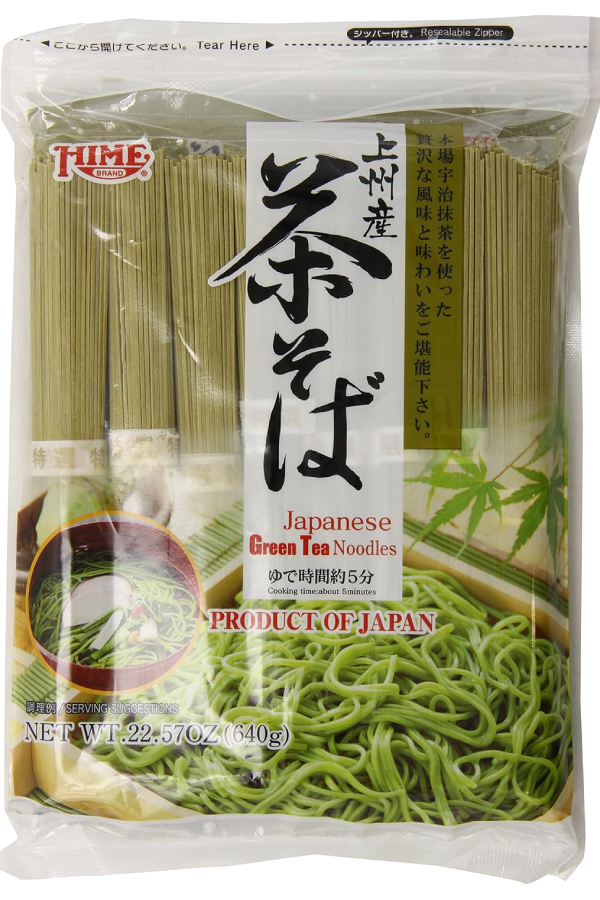 Pakke med Hime Joshu Chasoba, japanske grønn te-nudler, 640g