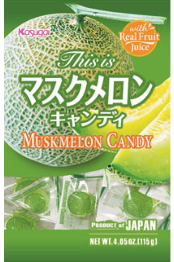 En 115g pose med Kasugai Muskmelon harde drops.