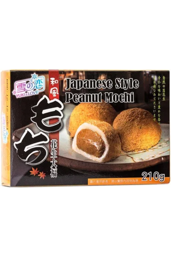 Pakke med Peanøtt Mochi (Japansk Stil) 210g, myke riskaker.