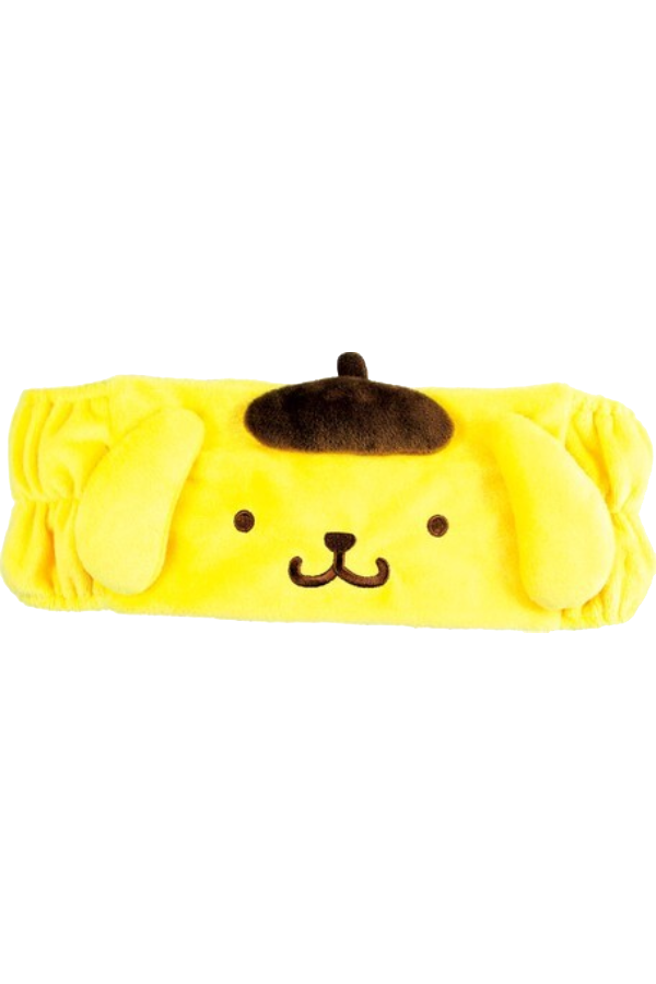 Pompompurin hårbånd fra Sanrio, perfekt for hudpleie og sminke.