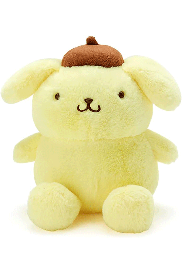 Den lille (Størrelse S) Pompompurin plysjbamsen fra Sanrio Original.