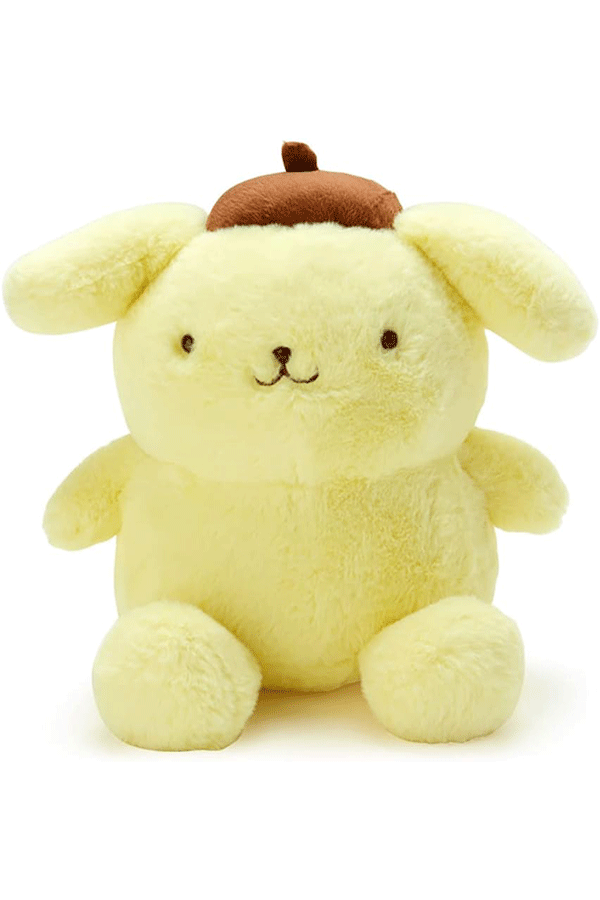 Den mellomstore (Størrelse M) Pompompurin plysjbamsen fra Sanrio Original.