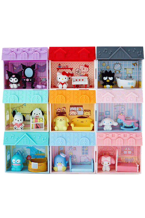 Utvalg av de ulike Sanrio Connected House-figurene fra Sanrio Smiles-serien.