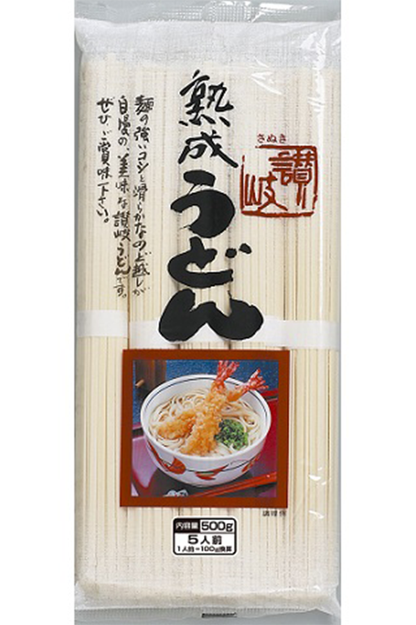 Pakke med Sanuki Shisei Udon Nudler, tørkede japanske nudler, 500g.
