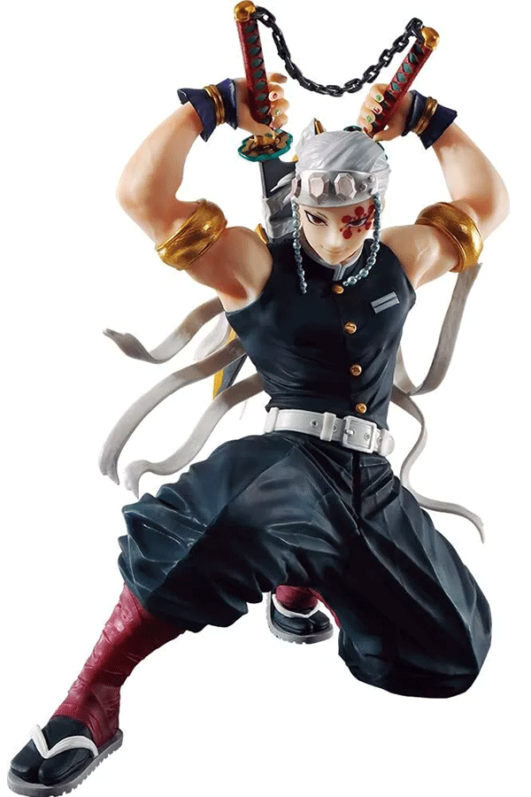Tengen Uzui 'Prize A' figur fra Demon Slayer, et Ichiban Kuji-samleobjekt.