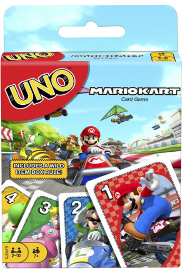 UNO kortspill med Mario Kart-tema.