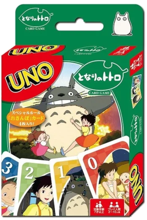 UNO kortspill med My Neighbor Totoro-tema fra Studio Ghibli.